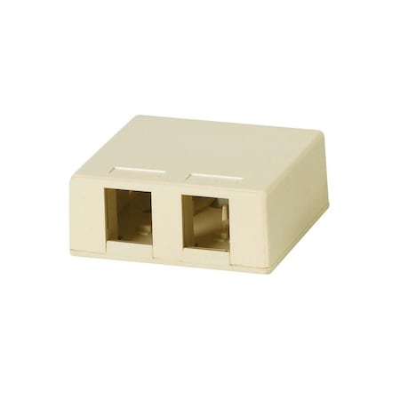 Quest Technology International Unloaded Keystone Surface Mount Box - 2-Port, Ivory NSB-5221